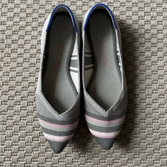Rothy's Shoes - Rothy’s The Point Limited Edition Grey Inverse Stripe Flats